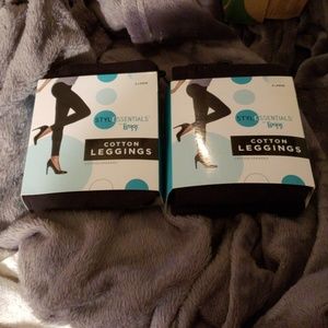 Lot of 2 Style Essentials by leggs cotton leggings